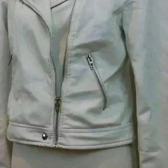 Blank NYC White Vegan Leather Moto Jacket – Size S - Picture 9 of 11